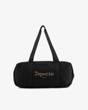 Black Repetto Cotton duffle Size M Women's Sports Bag | 30895CALK