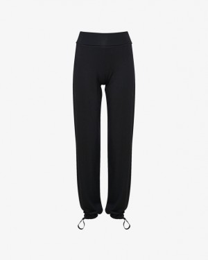 Black Repetto Viscose jazz with fold over waistband Women's Pants | 68135EADQ